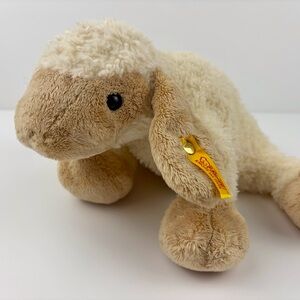 Steiff Cosy Friends 9 inch Floppy Lamb Plush Toy White Tan 110528 Ear Tag